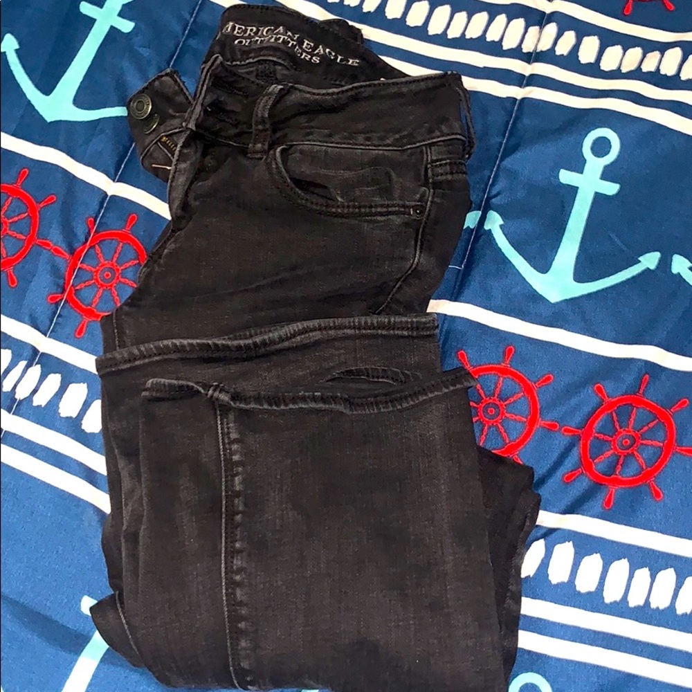 AE black flare jeans